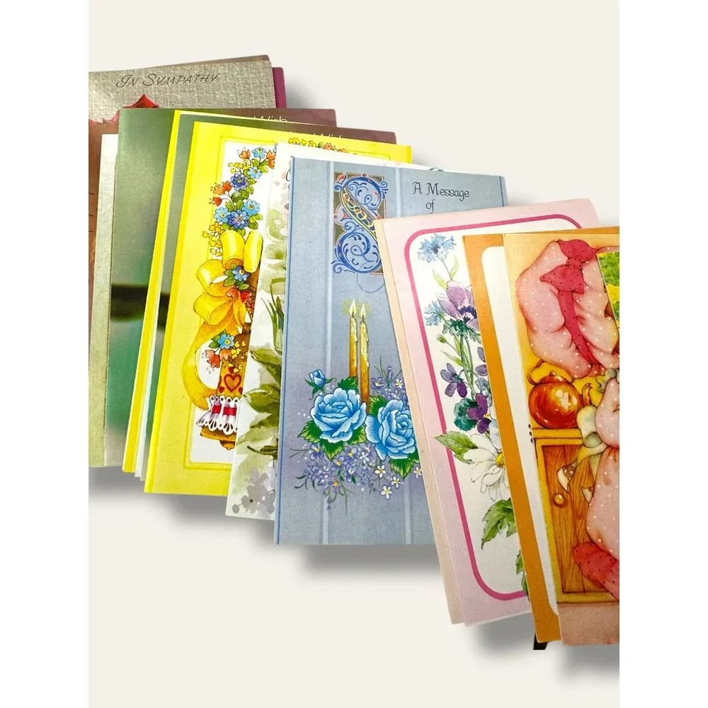 Boxed Set Of Assorted Vintage Greeting Cards With Envelopes - Birthday Sympathy